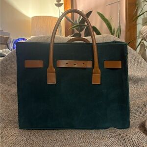 Parker Thatch Suede Coco Bag, Dark Green